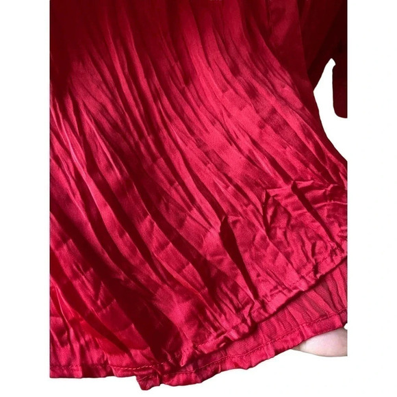 Lane Bryant Womens Long Sleeve Red Holiday Work Casual Button Up Shirt Size 22 - Picture 6 of 12
